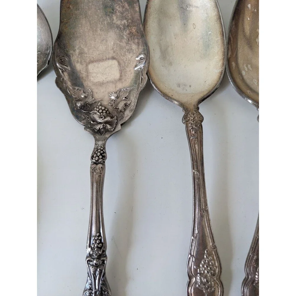 1847 Rogers Bros Grapes Pattern XS Triple Silverplate 29 Pc Vintage Antique READ
